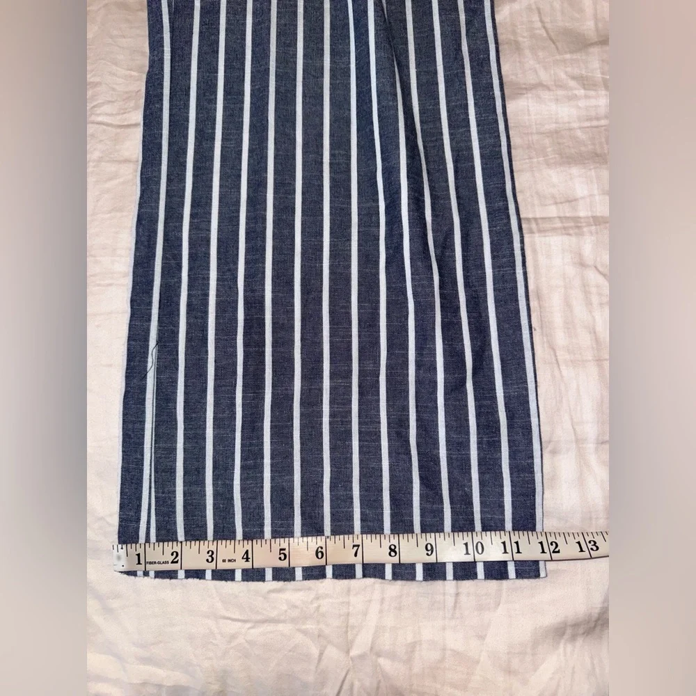 Lydelle Navy & White Striped Jumpsuit Size M